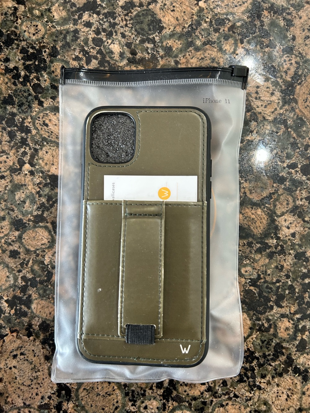 Walli Cases Olive Green Card Slot Wallet Phone Case for iPhone 11